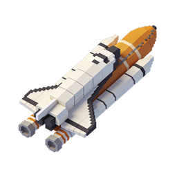 Pixelated Space Shuttle Icon for Technology Projects