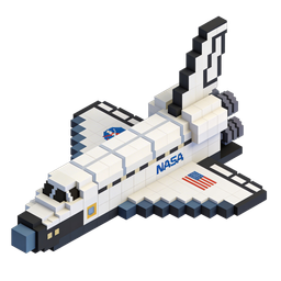NASA Space Shuttle Icon in Block Style
