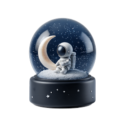 Space Snow Globe Astronaut 3D Icon | Cosmic Decor