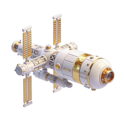 Premium Space Station Icon - 3D Rendered