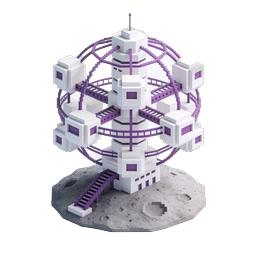 Futuristic Space Station Moon Base Isometric Icon