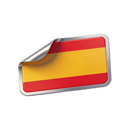 Spain Flag Sticker Icon - 3D Realistic Peeling Design