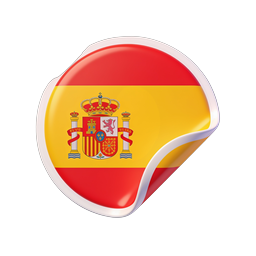 Spain Flag Sticker Icon - Glossy Country Flag Design