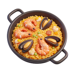 Traditional Spanish Paella Dish 3D Icon