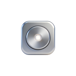 Premium 3D Speaker Icon - Silver Audio Device