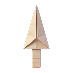 Stylized Spear Head 3D Icon | Minimalist Weapon Design