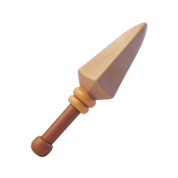 ไอคอนอาวุธหอกดินปั้น 3D สำหรับเกมและการออกแบบ