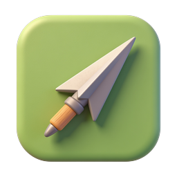 Icono de arma lanza - Diseño estilo arcilla 3D