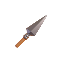 Icona 3D arma lancia - asset di gioco stile clay
