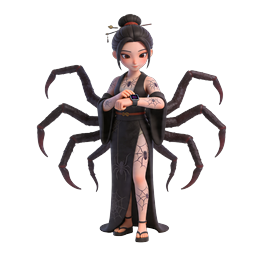 Spider Geisha Dark Fantasy 3D Character Icon