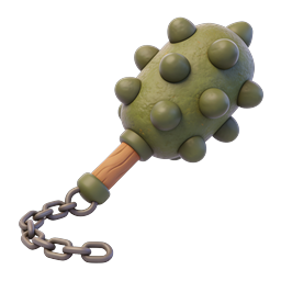 3D Clay Style Spiked Mace Flail Weapon Icon