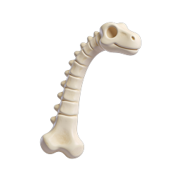 スタイライズされた脊椎骨アイコン - 3D クレイ医学イラストレーション