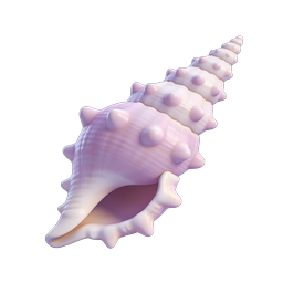Spiny Seashell Icon - 3D Realistic Ocean Shell Design