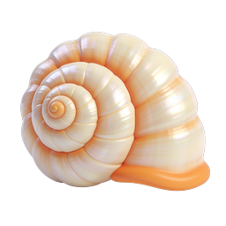 Spiral Seashell Icon - Nautilus 3D Render Design