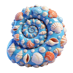 Decorative Spiral Shell Icon | Ocean-Themed 3D Design