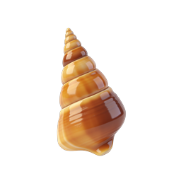 Glossy Spiral Seashell Icon | Caramel Ocean Shell 3D