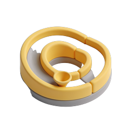 Ícone 3D de trilha em espiral de argila para design de processos e fluxo