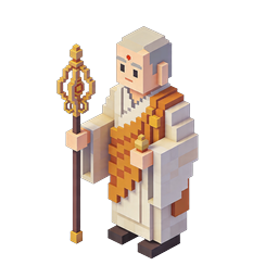 Icona personaggio voxel leader spirituale - Isometrica 3D