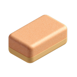 Sponge Soap Bar Icon - 3D Realistic Cleaning Product