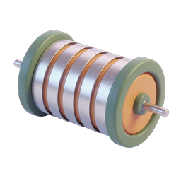 3D Spool Reel Cylinder Icon - Industrial Component
