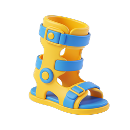 Sport Sandal 3D Icon - Yellow & Blue Clay Style