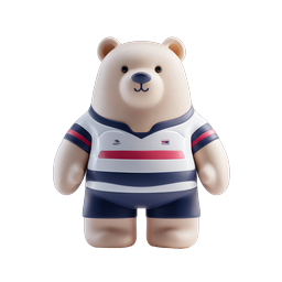 Cute Sports Bear Character 3D Rendered Mascot Icon