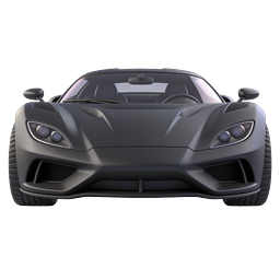 Black Sports Car Icon - Premium Supercar Front View