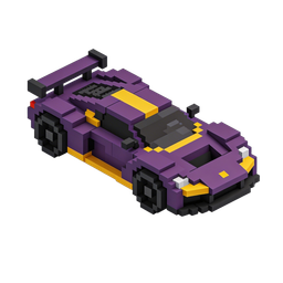 Stylized Blocky Racecar Icon for Gaming and Automotive Use