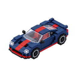 Icône de voiture de course en pixel art pour jeux et design