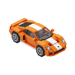 Pixel Car Icon in Bold Orange Design