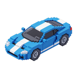 Pixel Car Icon in Block Style - Vibrant Design