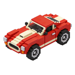 Pixel Car Icon in Blocky Style for Retro Themes