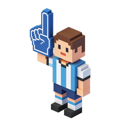 Sports Fan Foam Finger Isometric Pixel Art Icon
