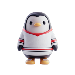 Cute Sports Penguin Mascot 3D Icon - Athletic Character