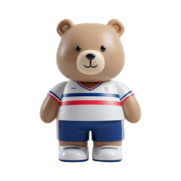 Sports Teddy Bear Mascot Icon - 3D Team Character