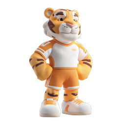 Sports Tiger Mascot Icon | 3D Athletic Character