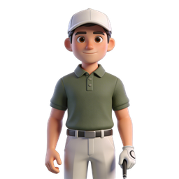 Cheerful Golfer Icon for Sports Content