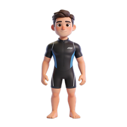 Vibrant Swimmer Character Icon for Water Sports