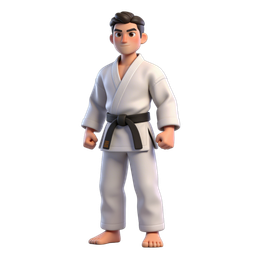 Stylized Karate Kid Icon for Martial Arts Themes