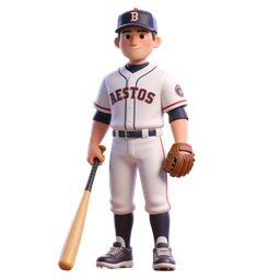 Youth Baseball Player Icon for Sports Graphics
