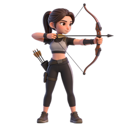 Dynamic Archer Girl Icon for Sports and Fitness Themes