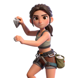 Rock Climbing Girl Icon - Adventure Fitness Symbol