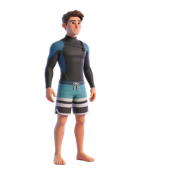 Adventurous Surfer Boy Icon for Water Sports