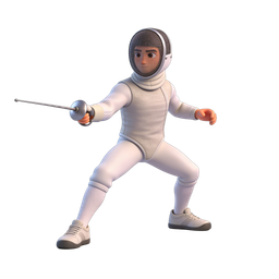Energetic Fencing Sports Icon for Digital Content