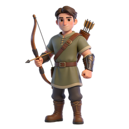 Charming Archer Character Icon for Adventure Themes