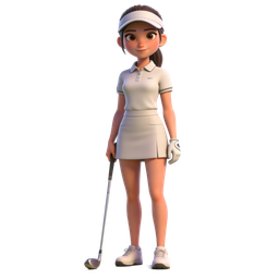 Female Golfer Icon for Sports and Fitness Applications