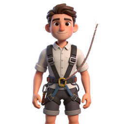 3D Climber Character Icon for Adventure Sports