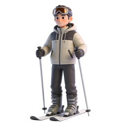 Dynamic Skiing Character Icon for Winter Sports