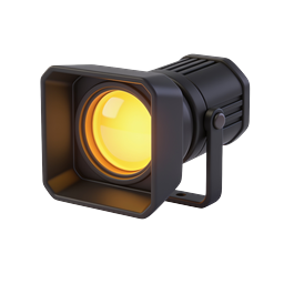 ไอคอนไฟสปอร์ตไลท์ - ลำแสง 3D