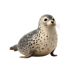 Spotted Seal Icon - Cute 3D Marine Animal Illustration